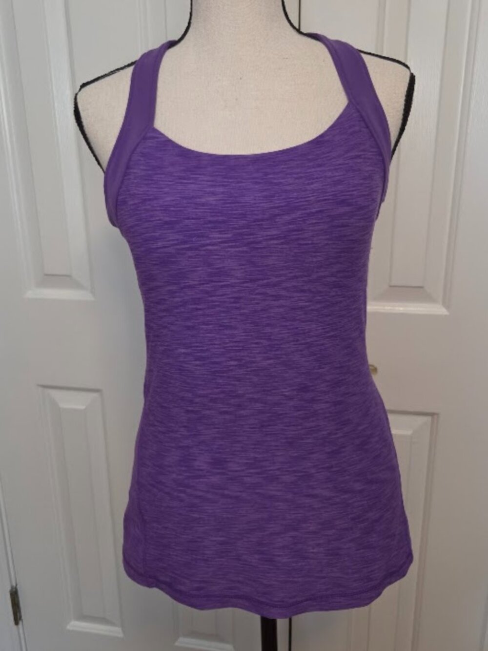 Lucy Purple Heathered Racerback Workout Tank Built-In Bra Size Medium